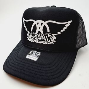 AeroSmith  Hat Cap Vintage Trucker Style Mesh Snapback Foam Front Rock Band Retr